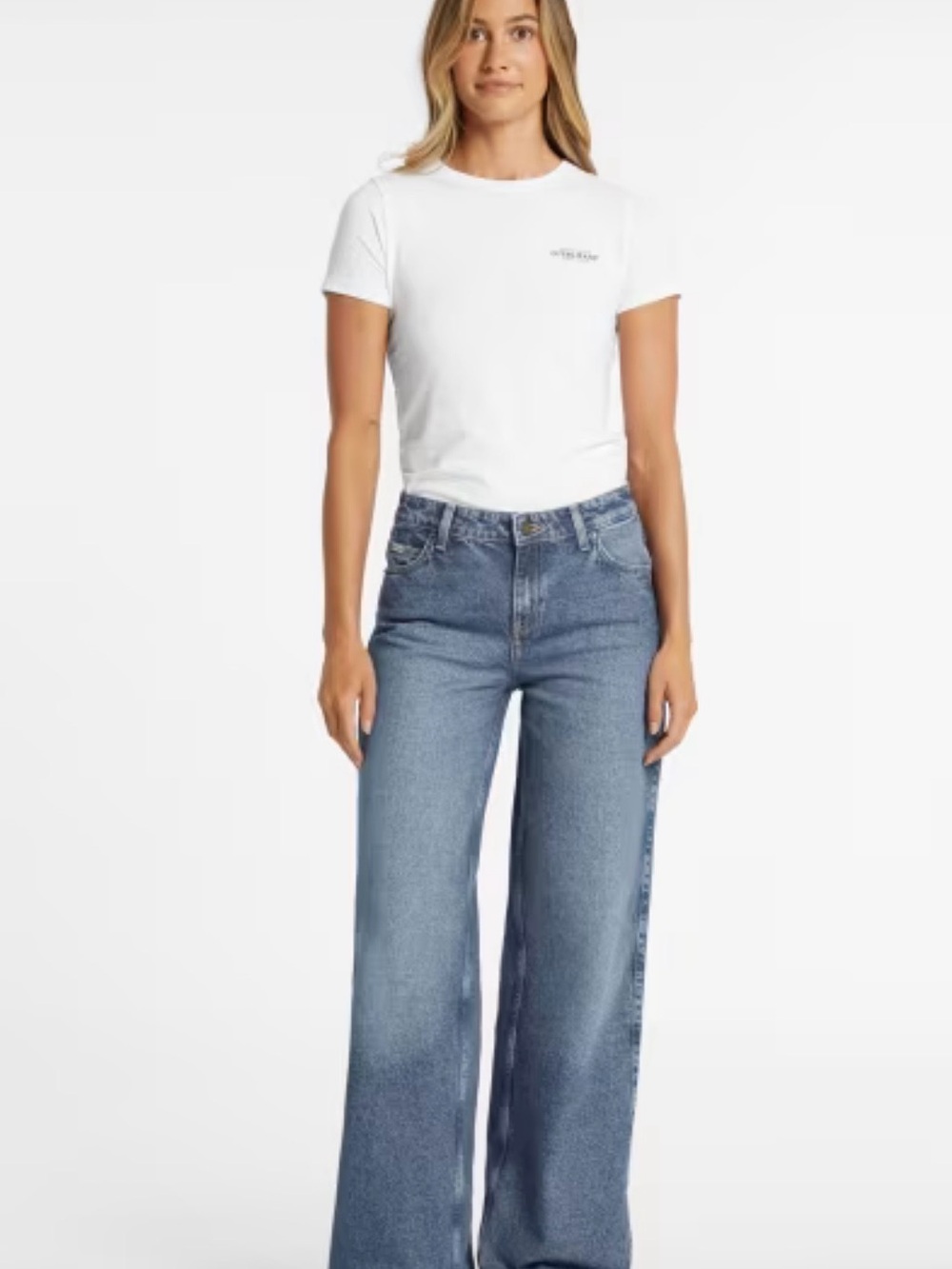 NWT Guess G11 Wide-Leg Jeans in Medium Wash